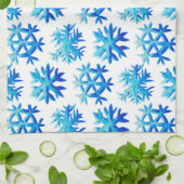 Linge De Cuisine Motif de flocons d'eau bleu (Plié)