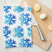 Linge De Cuisine Motif de flocons d'eau bleu (Quart Plié)