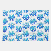 Linge De Cuisine Motif de flocons d'eau bleu (Horizontal)
