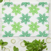 Linge De Cuisine Motif de flocons d'eau vert (Plié)