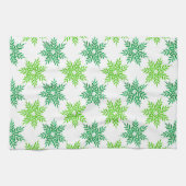 Linge De Cuisine Motif de flocons d'eau vert (Horizontal)