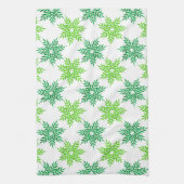 Linge De Cuisine Motif de flocons d'eau vert (Vertical)