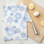 Linge De Cuisine Motif de flocons d'hiver bleu clair (Quart Plié)