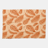 Linge De Cuisine Motif de fougères boisées, Pastel Orange (Horizontal)