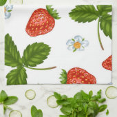 Linge De Cuisine Motif de fraises (Plié)