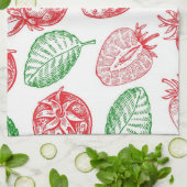 Linge De Cuisine Motif de fraises (Plié)
