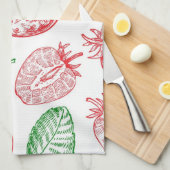 Linge De Cuisine Motif de fraises (Quart Plié)