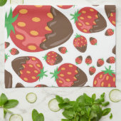 Linge De Cuisine Motif de fraises (Plié)