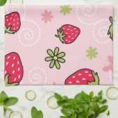 Linge De Cuisine Motif de fraises (Plié)