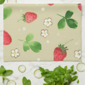 Linge De Cuisine Motif de fraises d'aquarelle (Plié)