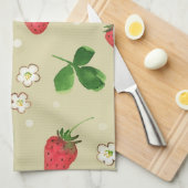 Linge De Cuisine Motif de fraises d'aquarelle (Quart Plié)