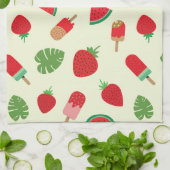 Linge De Cuisine Motif de fraises, de pastèques et de sicles (Plié)