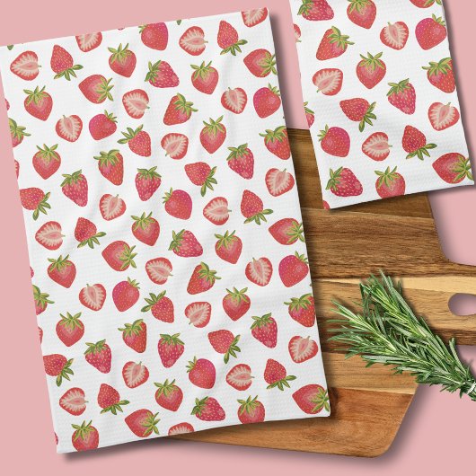 Linge De Cuisine Motif de fraises d'été