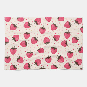 Linge De Cuisine Motif de fraises roses mignonnes et girly