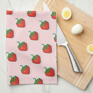 Linge De Cuisine Motif de fraises rouges sucrées
