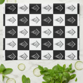 Linge De Cuisine Motif de Freemason À damiers (Plié)