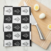 Linge De Cuisine Motif de Freemason À damiers (Quart Plié)