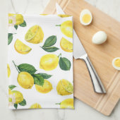 Linge De Cuisine Motif de fruits aux citrons jaunes (Quart Plié)