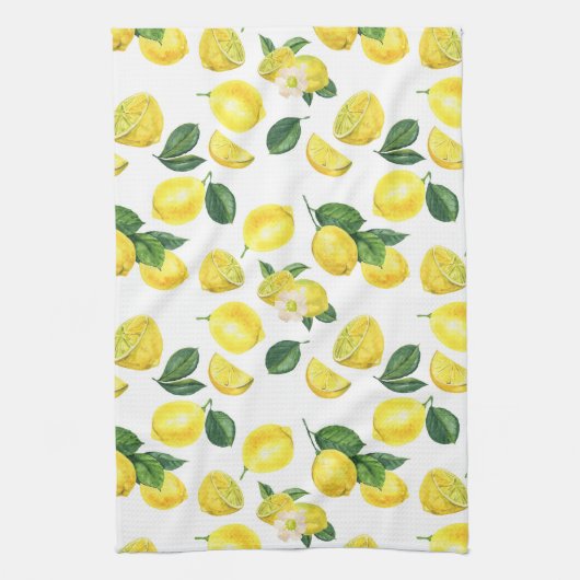 Linge De Cuisine Motif de fruits aux citrons jaunes (Vertical)