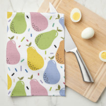 Motif de fruits aux poires colorées