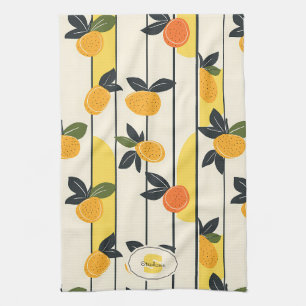 Linge De Cuisine Motif de fruits d'agrumes avec Feuilles verts (2)