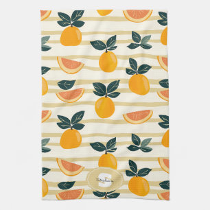 Linge De Cuisine Motif de fruits d'agrumes avec Feuilles verts (4)