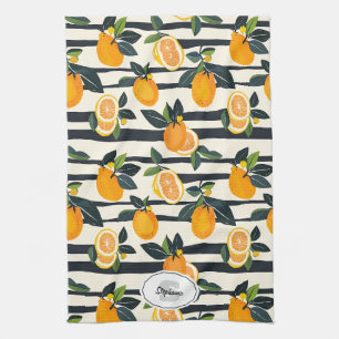 Linge De Cuisine Motif de fruits d'agrumes avec Feuilles verts (5)