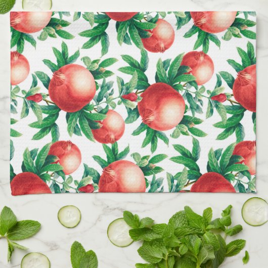 Linge De Cuisine Motif de fruits de grenade (Plié)