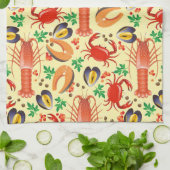 Linge De Cuisine Motif de fruits de mer (Plié)