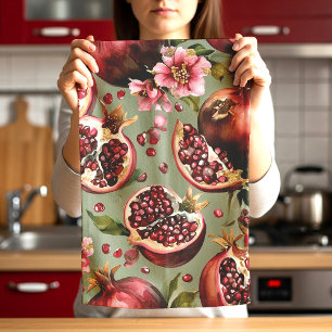 Linge De Cuisine Motif de fruits et de fleurs de grenade luxuriant