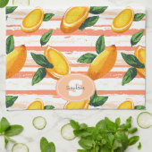 Linge De Cuisine Motif de fruits Mango avec Feuilles verts (Plié)