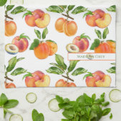 Linge De Cuisine Motif de fruits mûrs, abricots et prunes (Plié)