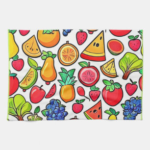 Linge De Cuisine Motif de fruits vibreux
