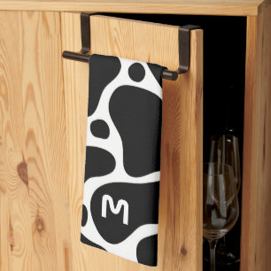 Linge De Cuisine motif de girafe noir et blanc poster de animal