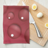 Linge De Cuisine Motif de goutte d'eau rouge (Quart Plié)