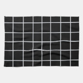 Linge De Cuisine Motif de grille noir blanc (Horizontal)
