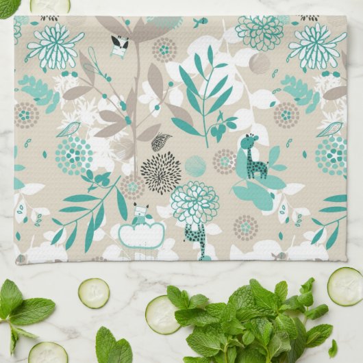 Linge De Cuisine Motif de jardin (Plié)