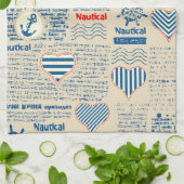 Linge De Cuisine Motif de journal nautique (Plié)