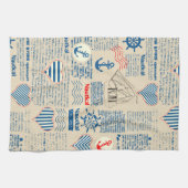 Linge De Cuisine Motif de journal nautique (Horizontal)