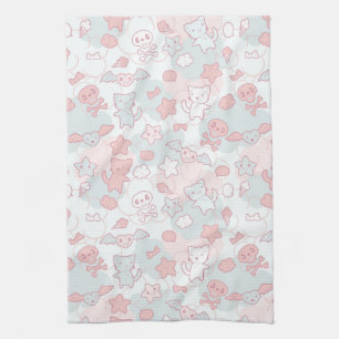 Linge De Cuisine motif de kawaii avec le griffonnage