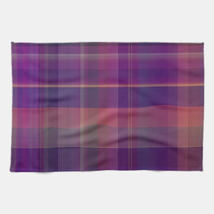 Linge De Cuisine Motif de la bande de plaid de Madras pourpre foncé
