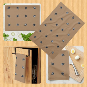 Linge De Cuisine Motif de la Coupe du Café noir et blanc Brown