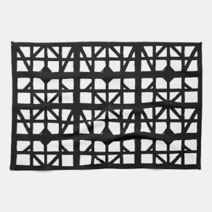 Linge De Cuisine Motif de la Maison à colombage noir et blanc allem
