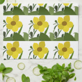 Linge De Cuisine Motif de la nature des fleurs jaunes (Plié)
