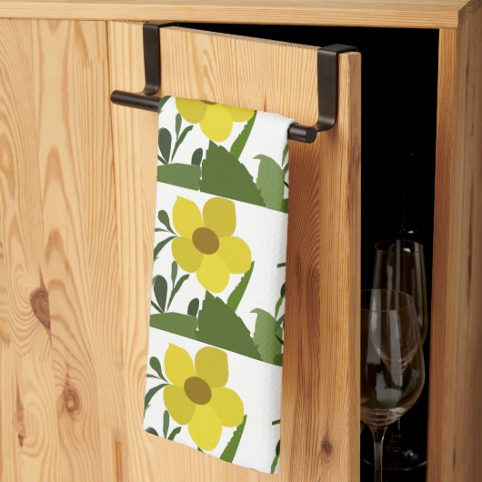 Linge De Cuisine Motif de la nature des fleurs jaunes (Pliage en tiers)