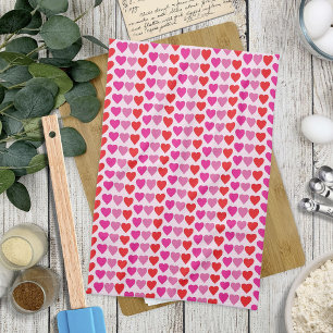 Linge De Cuisine Motif de la Saint-Valentin Cœurs Fuchsia Rose Roug