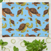Linge De Cuisine Motif de la tortue de mer (Plié)