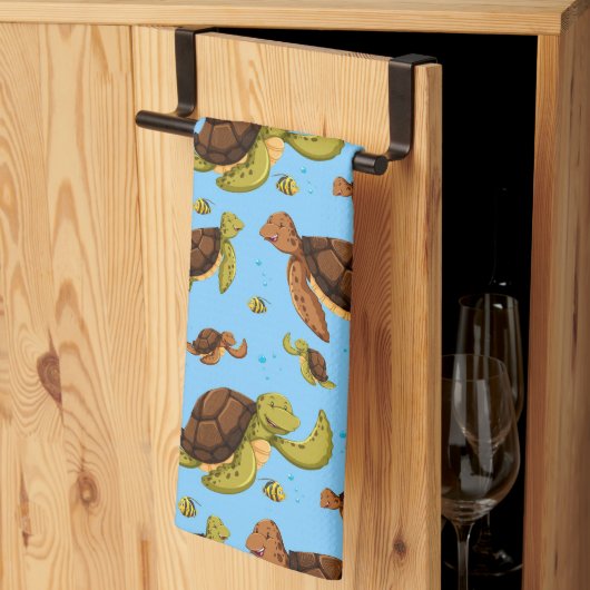 Linge De Cuisine Motif de la tortue de mer (Pliage en tiers)