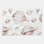 Linge De Cuisine Motif de l'ail | Blanc simple (Horizontal)