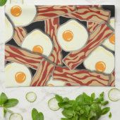 Linge De Cuisine Motif de lard et d'oeufs (Plié)